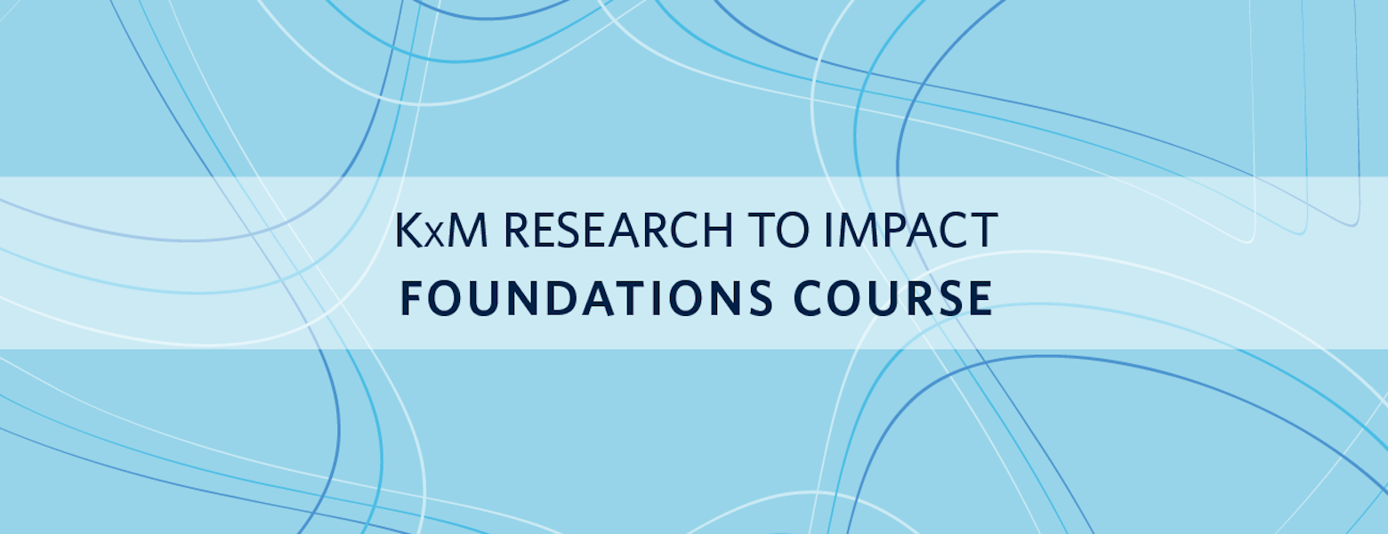 Banner with the writing "Research to Impact - Foundations Course"